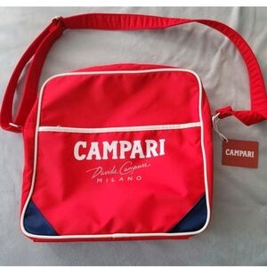 NWT Davide Campari Shoulder Messenger Retro Airline Bag Travel Sport Milano Red